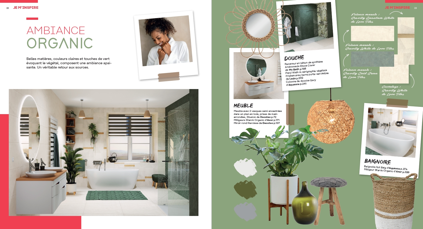 catalogue Grandbains 2025 - Page d'inspiration, salle de bains ambiance avec catalogue Grandbains 2025 - Page d'inspiration mood board déco