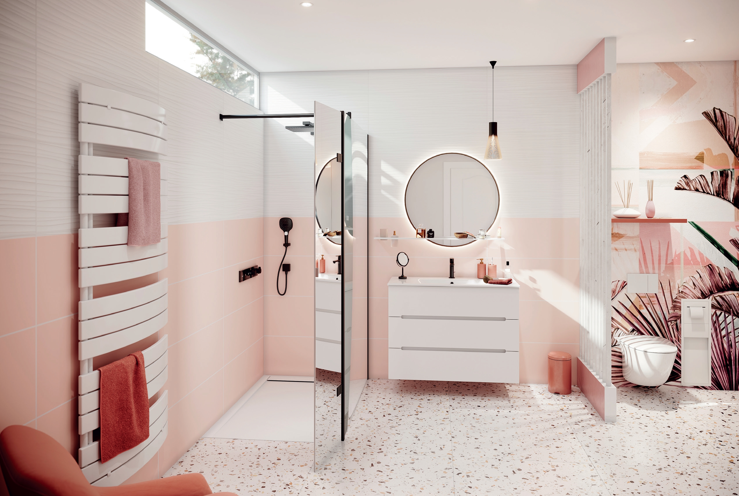 Grandbains - Salle de bains ambiance Poudrée